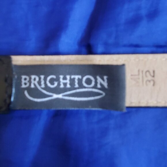 NWOT Brighton Belt Wm 29-32" Black Crock Embossed Ornate Silver Brass Hardware - Picture 7 of 8